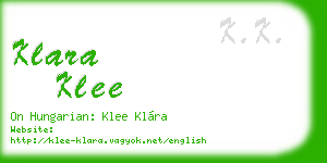 klara klee business card